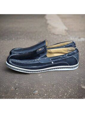 Brix Dacio Navy Blue Slip on Casual Loafers Boat Shoes Men's Size 13